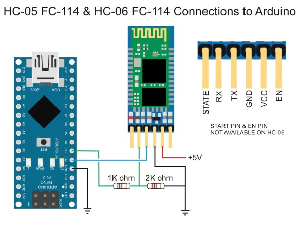 HC-05 FC-114 & HC-06 FC-114 Connections to Arduino