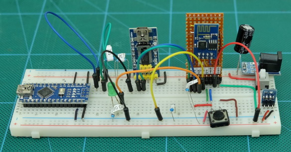 ESP8266 Adaptor version 2 on a breadboard 